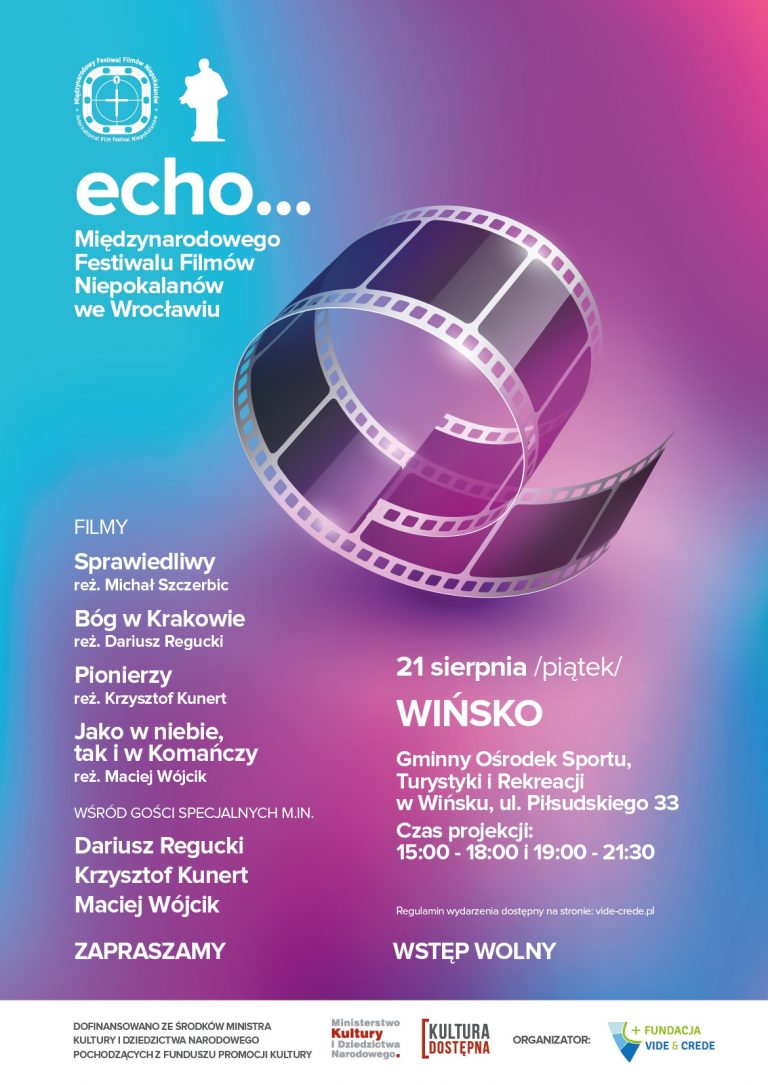 W Wińsku odbędą się projekcje i spotkanie w ramach Echo…Międzynarodowego Festiwalu Filmów Niepokalanów we Wrocławiu.