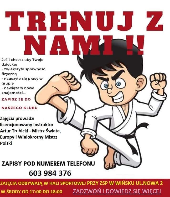 Od środy ruszają zajęcia karate z Arturem Trubickim – Mistrzem Świata, Europy i wielokrotnym Mistrzem Polski