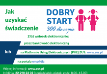 Plakat promujący "Dobry Start"