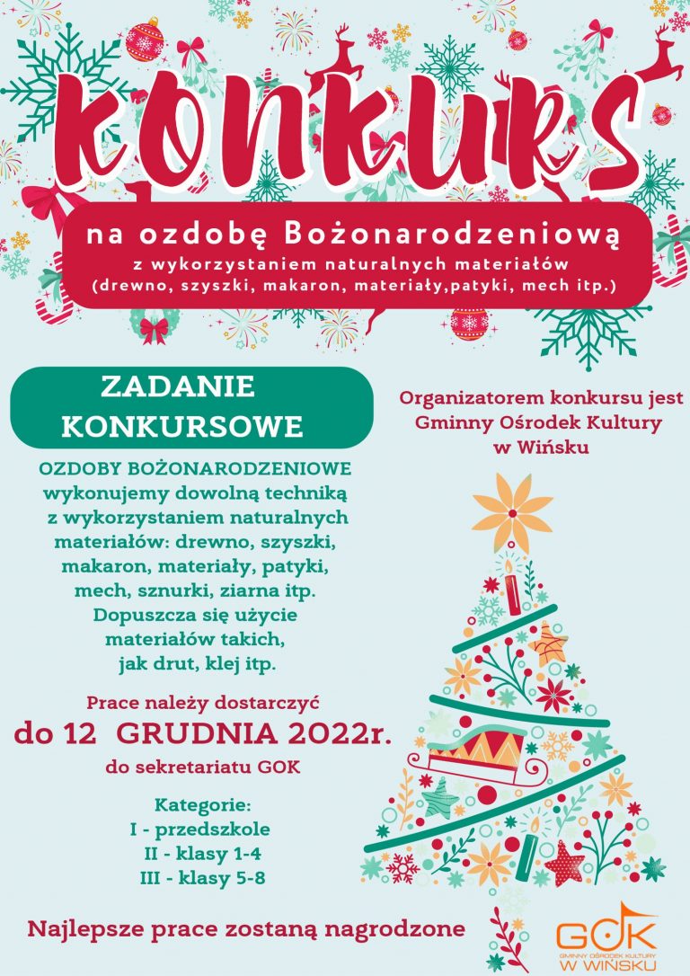 Konkurs na ozdobę świąteczną w GOK Wińsko!