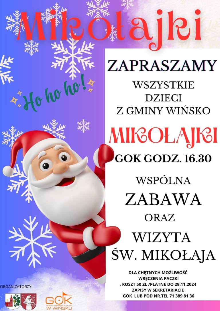 Mikołajki dla wszystkich dzieci – GOK zaprasza!