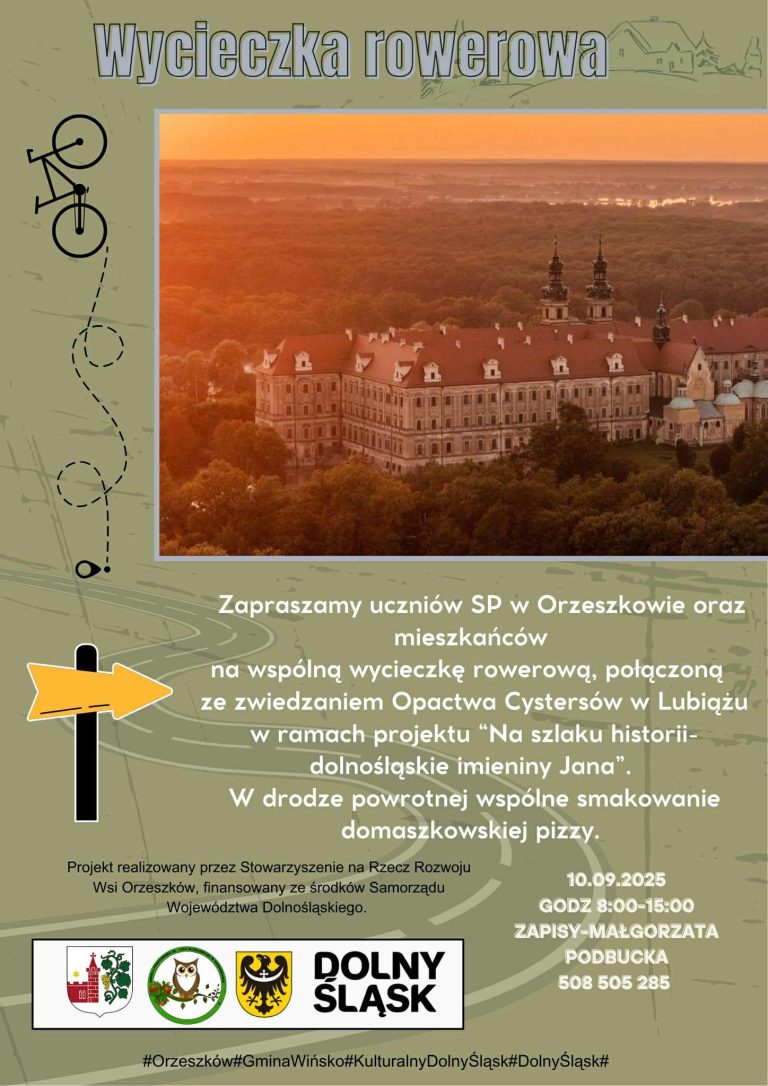 Wycieczka rowerowa do Opactwa Cysterskiego w Lubiążu